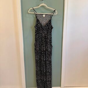 Black and white polka dot jumpsuit